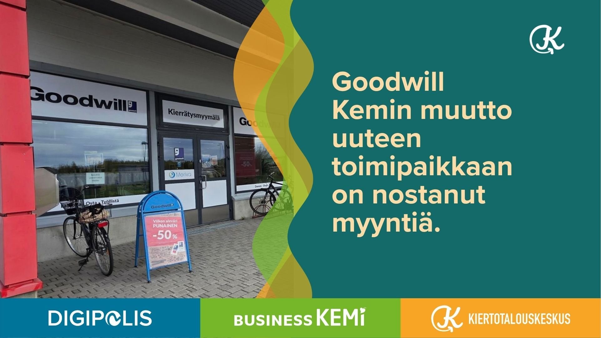 Goodwill Kemin muutto uuteen toimipaikkaan on nostanut myyntiä. Kuva Soile Suvanto