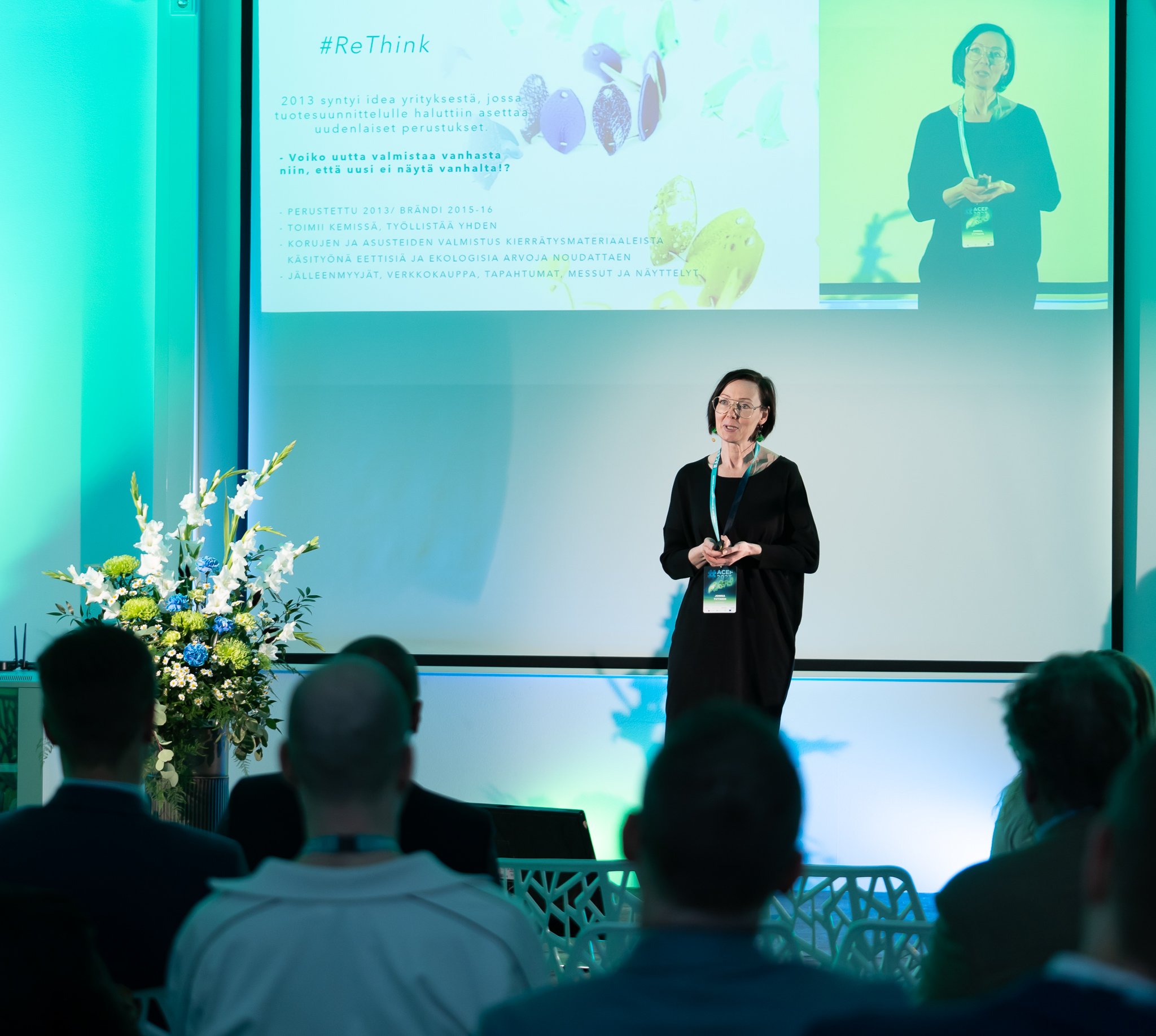 My Favorite Piece yrittäjä Jonna Tiitinen ACEF2023 -forumissa.