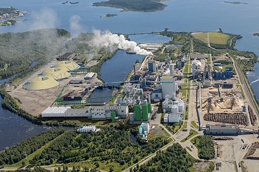 Metsä Groupin tehdasalue vuodelta 2019. Kuva Metsä Group