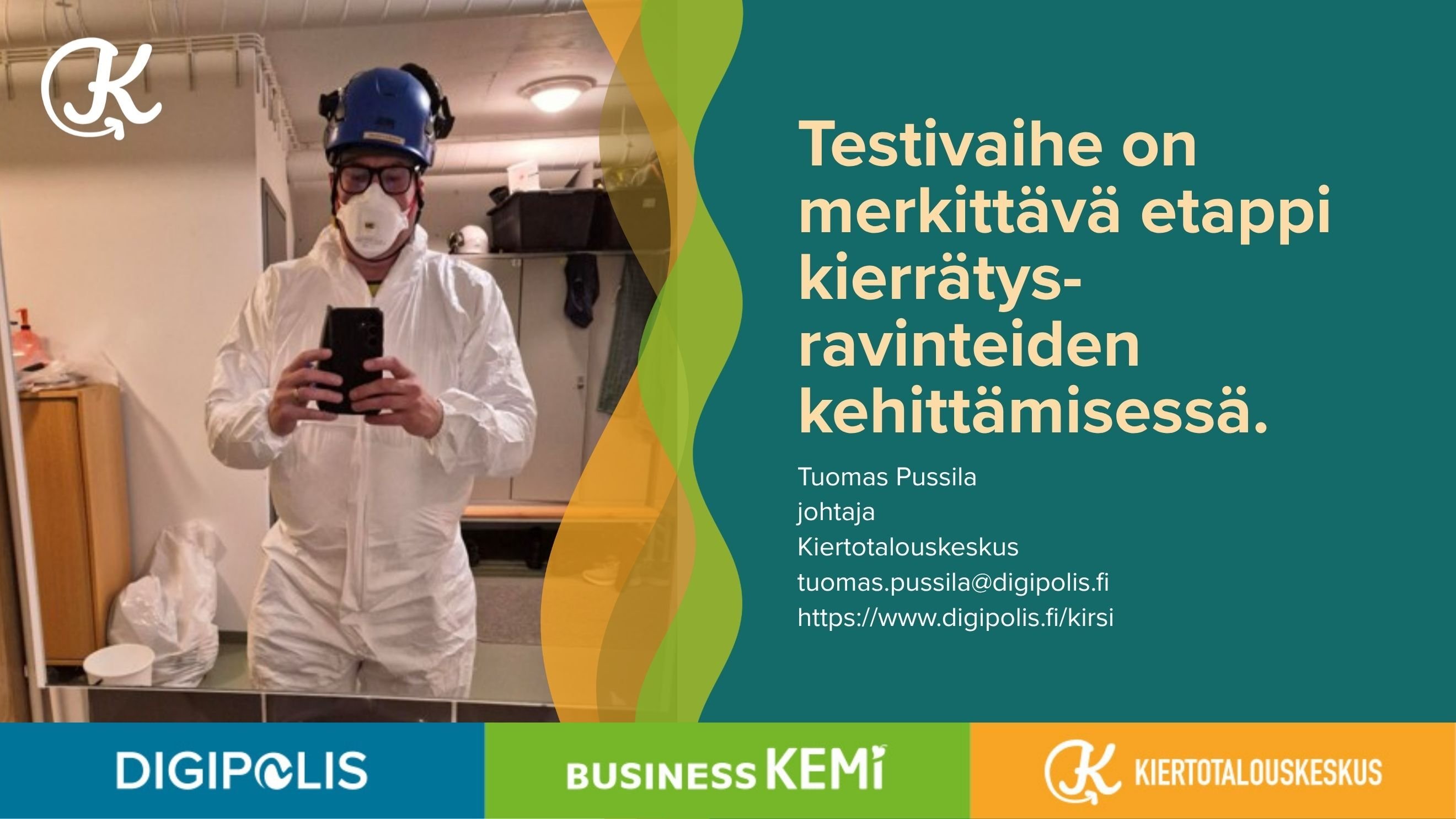 Testivaihe on merkittävä etappi kierrätysravinteiden kehittämisessä, toteaa Kiertotalouskeskuksen johtaja Tuomas Pussila.