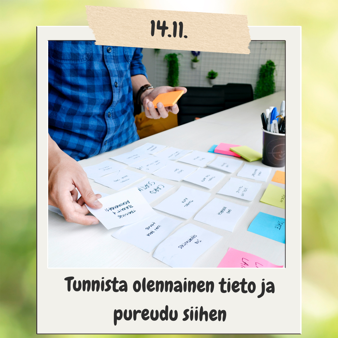 14.11. Tunnista olennainen tieto ja pureudu siihen