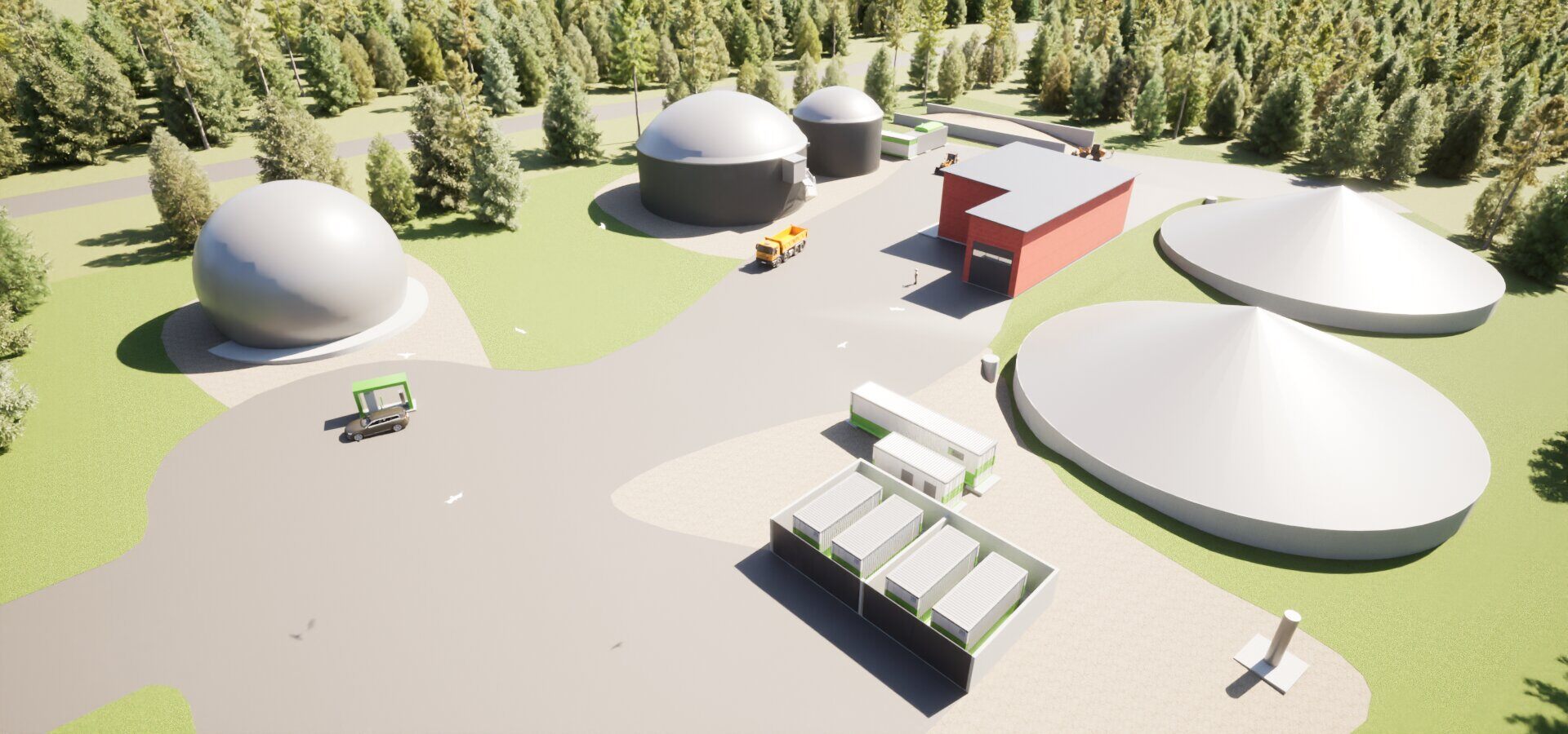 Pohjois-Suomen Biokaasu oy on ollut mukana RISE-hankkeessa. Havainnekuva Ranuan biokaasulaitoksesta.