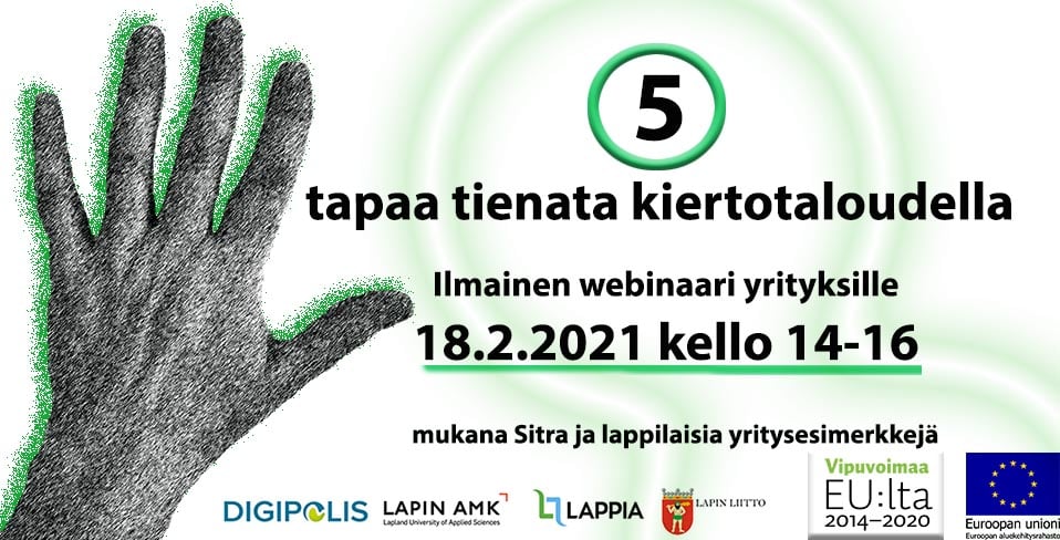 Viisi tapaa tienata kiertotaloudella webinaari