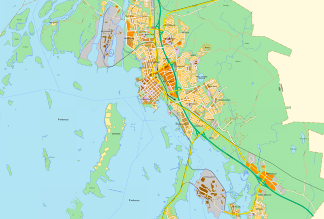 Karttakuva Kemin kaupungista.