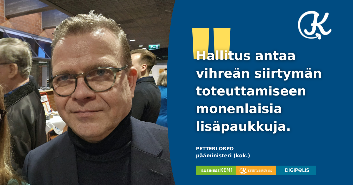Pääministeri Petteri Orpo lupaa hallituksen antavan vihreän siirtymän toteuttamiseen monenlaisia lisäpaukkuja.